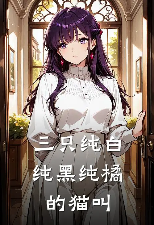 三只纯白纯黑纯橘的猫叫